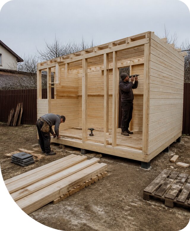 Хозблок для инвентаря в Полысаеве под ключ с проектом и монтажом
